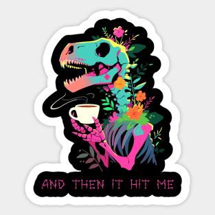 Funny Skeleton Dinosaur Costume Goth Men Women Halloween Sticker